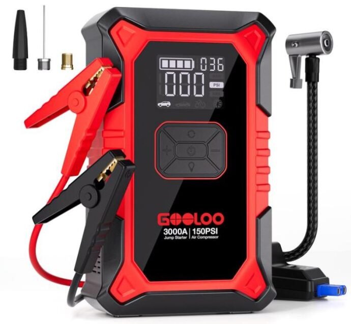 GOOLOO A3 Jump Starter with Air Compressor